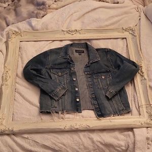 Lucky Brand Denim Jean Jacket Distressed